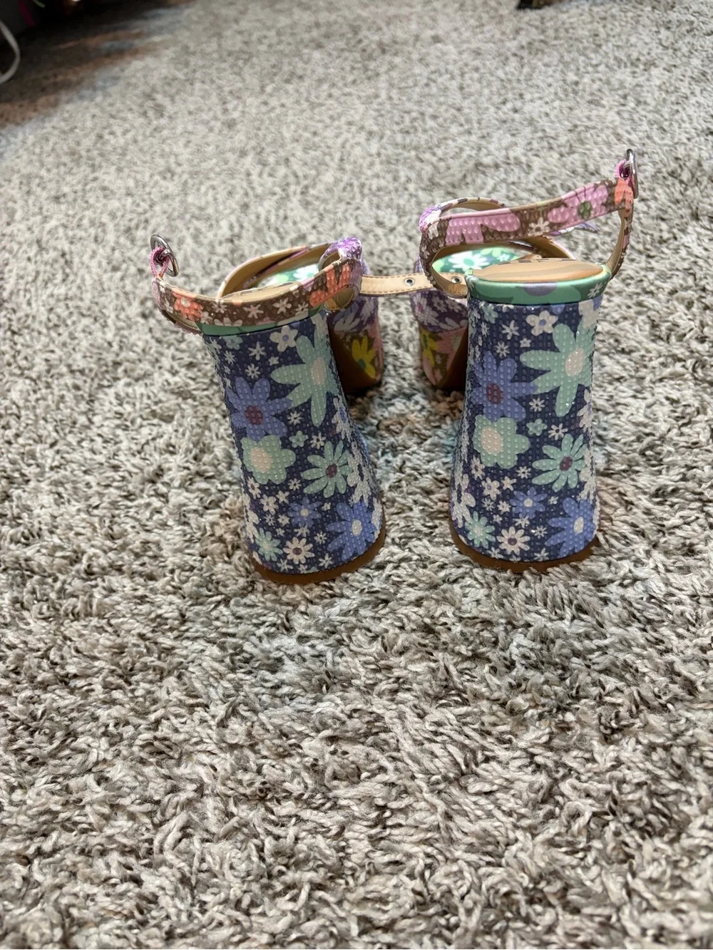 Gianni Bini Multicolor Floral Platform Slingback Heels